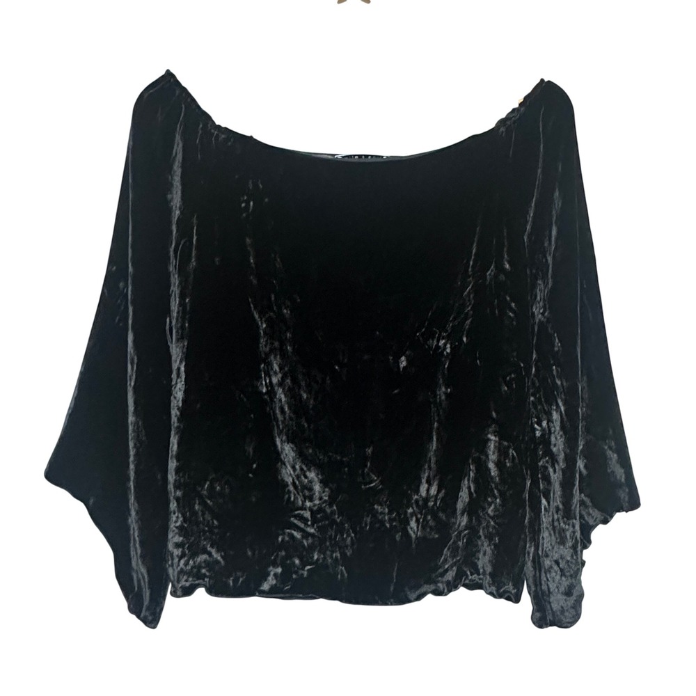 Alice + Olivia Velvet Off Shoulder Blouse Women XS Bell Sleeve Whimsigoth Witchy